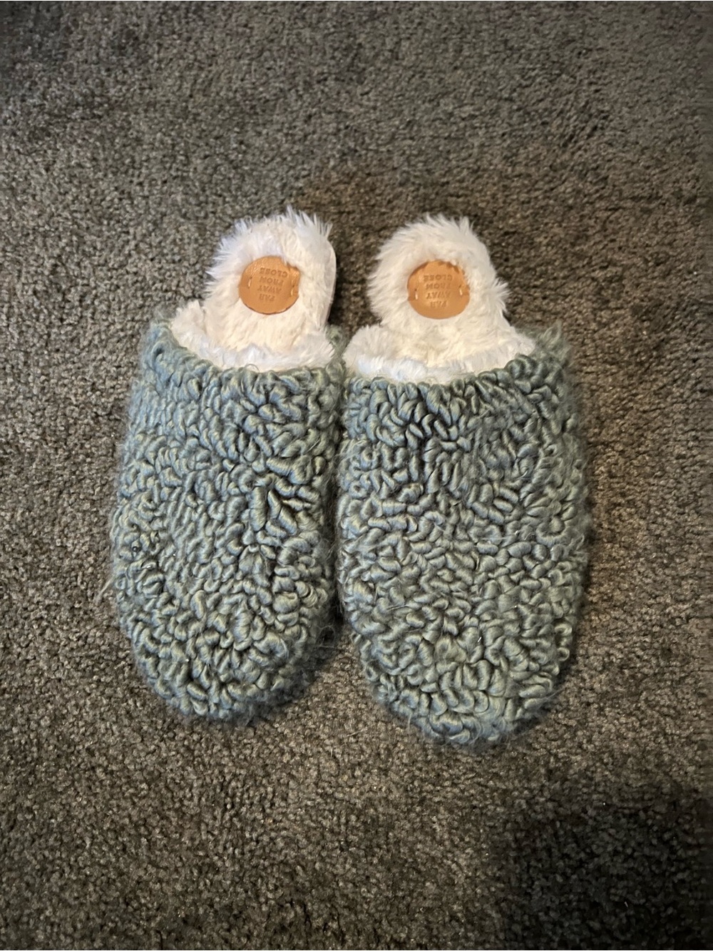 Anthropologie far away from close Sherpa Slipper Clogs - gray
